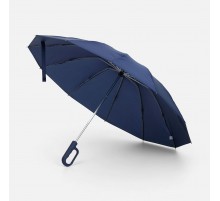 Зонт обратного сложения inLoop с ручкой-карабином, темно-синий