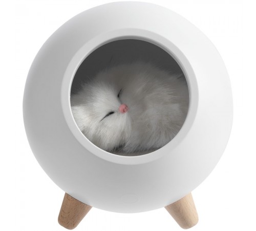 Беспроводная лампа-колонка Right Meow, белая