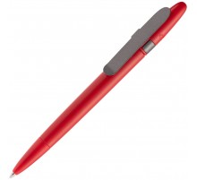 Ручка шариковая Prodir DS5 TSM Metal Clip, красная с серым