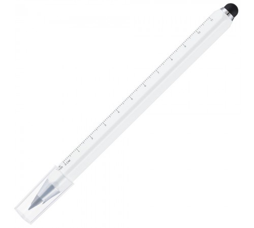 Вечный карандаш Quarta со стилусом и уровнем, белый