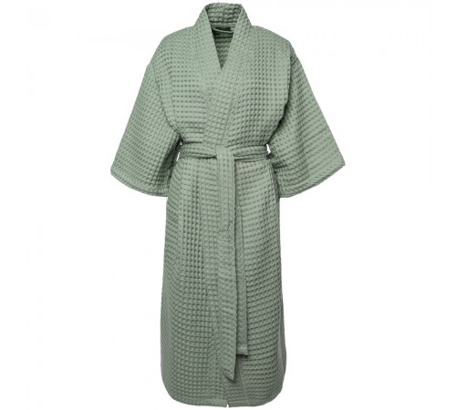 Халат вафельный женский Boho Kimono, зеленая мята