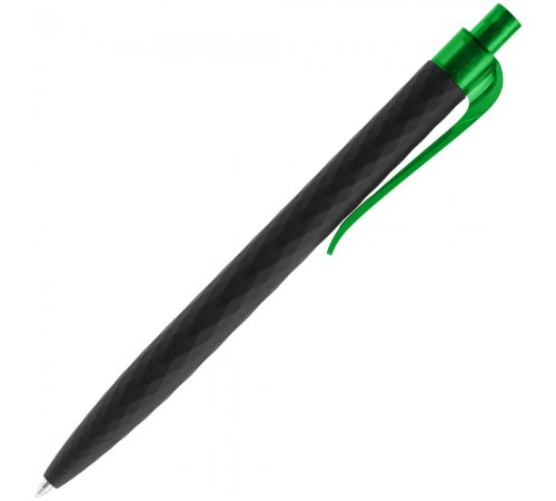 Ручка шариковая Prodir QS01 PRT-T Soft Touch, черная с зеленым