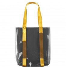 Шопер Clear Fest, прозрачный серый с желтыми ручками