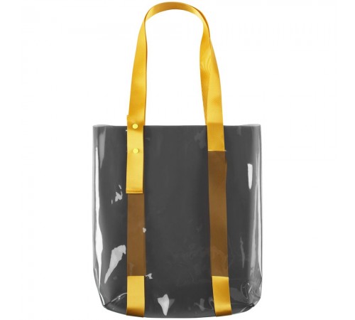 Шопер Clear Fest, прозрачный серый с желтыми ручками