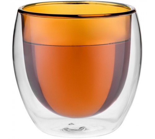 Стакан с двойными стенками Glass Bubble, желтый
