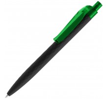 Ручка шариковая Prodir QS01 PRT-T Soft Touch, черная с зеленым
