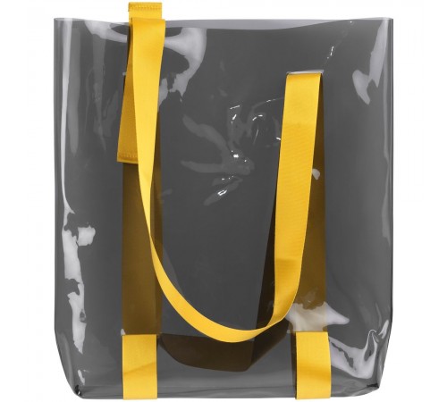 Шопер Clear Fest, прозрачный серый с желтыми ручками
