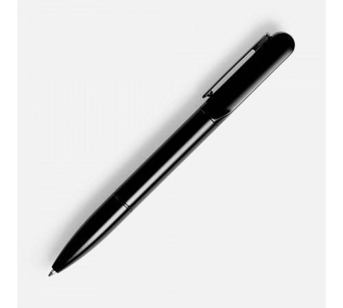 Ручка шариковая Lucenti с подсветкой логотипа, черная