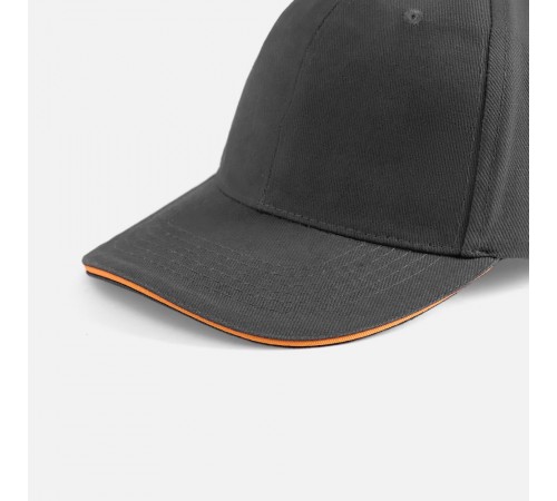 Бейсболка Buffalo, серая с оранжевым