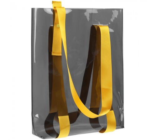 Шопер Clear Fest, прозрачный серый с желтыми ручками