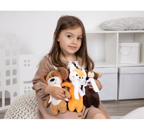 Мягкая игрушка Beastie Toys, собачка с белым шарфом