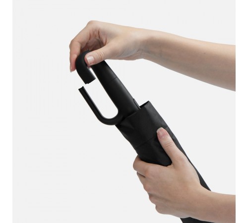 Зонт складной Skymate с УФ-защитой и ручкой-карабином, черный