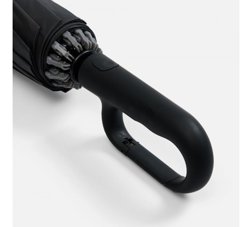 Зонт обратного сложения inLoop с ручкой-карабином, черный