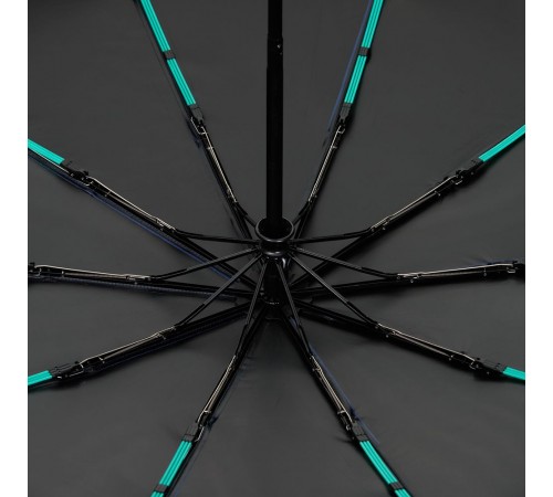 Зонт складной Skymate с УФ-защитой и ручкой-карабином, темно-синий