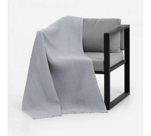 Плед вафельный Elenglect, светло-серый