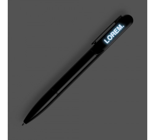 Ручка шариковая Lucenti с подсветкой логотипа, черная