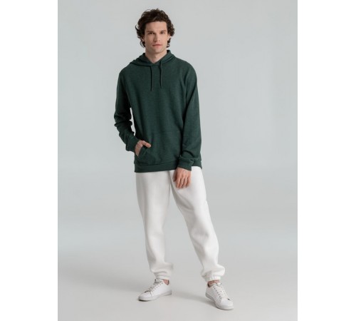 Толстовка с капюшоном унисекс Hoodie, темно-зеленый меланж