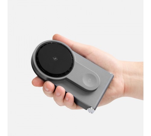 Складная станция беспроводной зарядки transForm, серый металлик