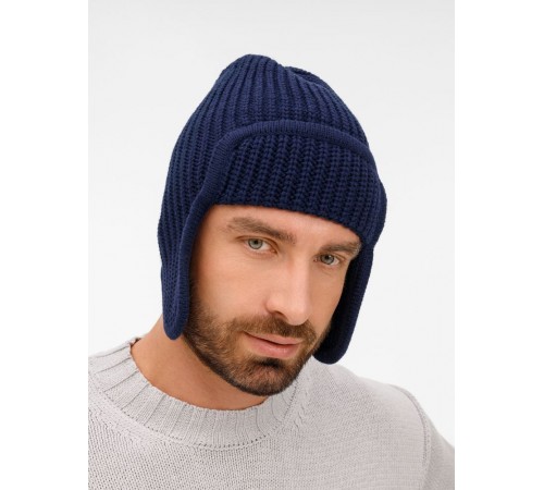 Шапка-ушанка Catch Match, темно-синяя