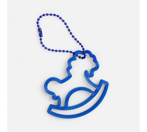 Подвеска «Лошадка-качалка», 3D-печать, синяя