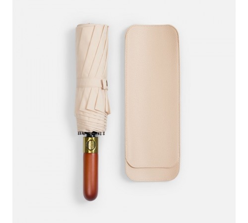 Зонт складной Cloudburst в подарочной упаковке, бежевый