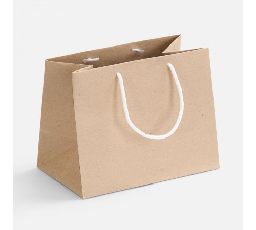 Пакет бумажный Stor, неокрашенный с белыми ручками