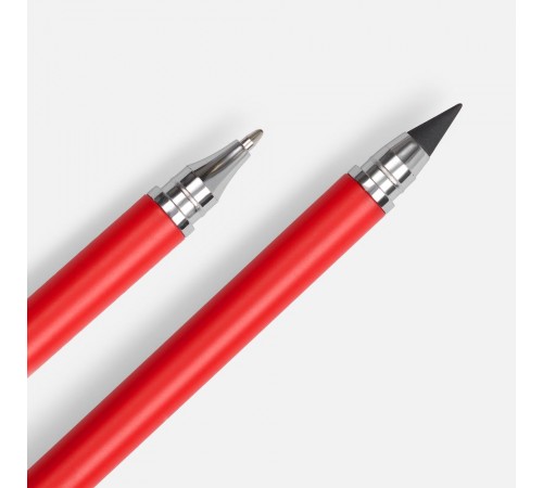 Ручка шариковая и вечный карандаш Diptych, ярко-красная
