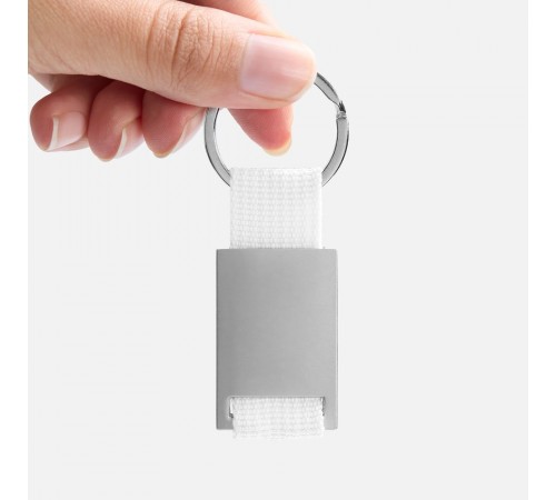 Брелок Inlet с тканевой вставкой, белый