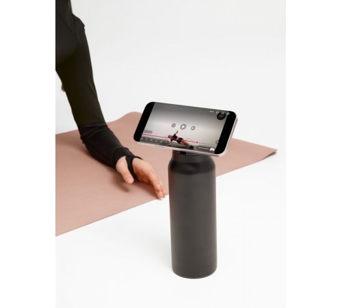 Термобутылка Magnus с магнитным держателем для телефона, черная