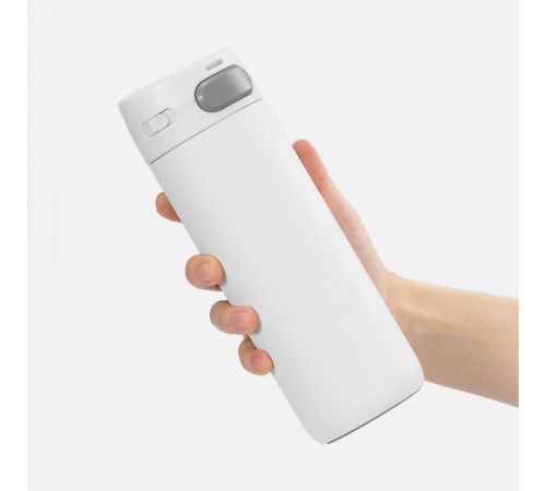 Термостакан X1 с цветной кнопкой, белый с серым