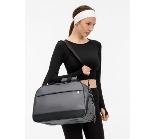 Спортивная сумка Atlantes, светло-серая с черным