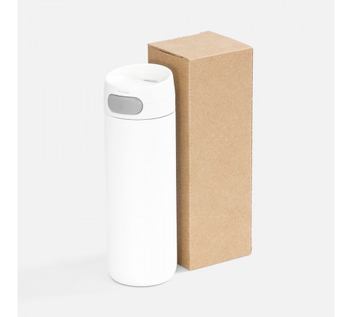 Термостакан X1 с цветной кнопкой, белый с серым