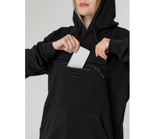 Худи унисекс с карманом на груди Chest Pocket, черное