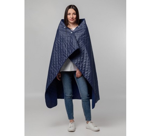 Плед-пончо для пикника SnapCoat, синий
