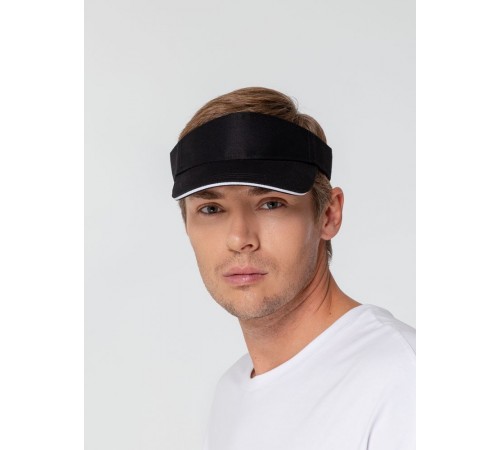 Козырек Active, черный с белым кантом Козырек Active, черный с белым кантом