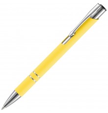 Ручка шариковая Keskus Soft Touch, желтая