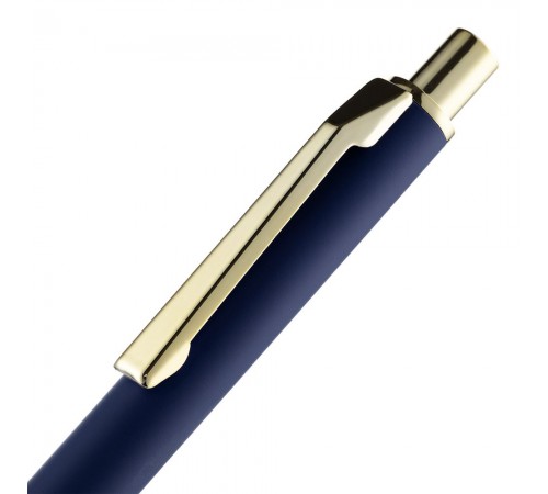 Ручка шариковая Lobby Soft Touch Gold, синяя