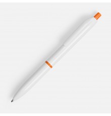 Ручка шариковая Bright Pop, белая с оранжевым