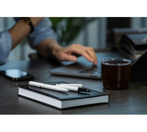 Ручка шариковая Scribo, матовая белая Ручка шариковая Scribo, матовая белая
