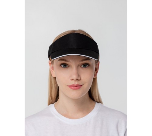 Козырек Active, черный с белым кантом Козырек Active, черный с белым кантом