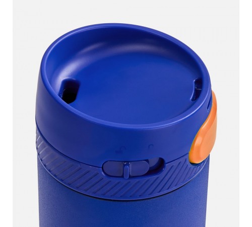 Термостакан X1 с цветной кнопкой, синий с оранжевым