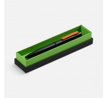 Ручка шариковая Inkolor в футляре, черная с оранжевым