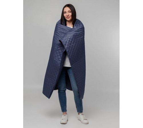 Плед-пончо для пикника SnapCoat, синий