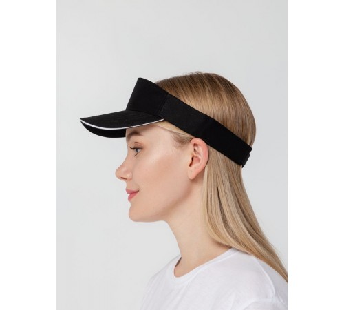 Козырек Active, черный с белым кантом Козырек Active, черный с белым кантом