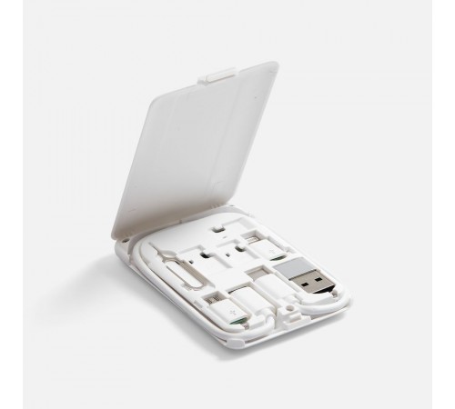 Органайзер с беспроводной зарядкой и набором адаптеров Octopod, белый