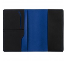 Обложка для паспорта Multimo, черная с синим