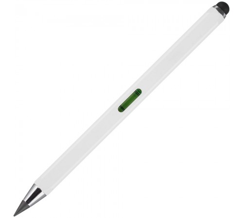Вечный карандаш Quarta со стилусом и уровнем, белый