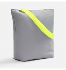 Шопер B5, серый с широкими желтыми ручками