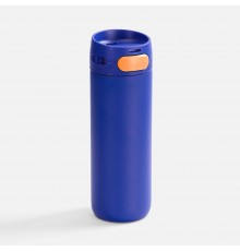 Термостакан X1 с цветной кнопкой, синий с оранжевым