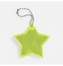 Пешеходный светоотражатель с цепочкой «Звезда», желтый неон